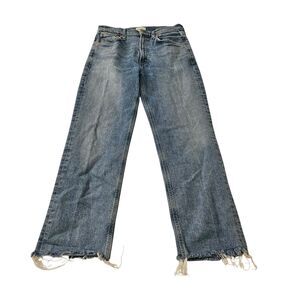 Citizens Of Humanity Jeans Womens 28 Blue Daphne Crop Denim High Rise Raw Hem